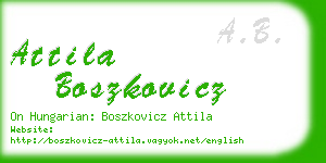 attila boszkovicz business card